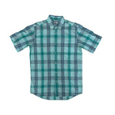 Vintage Y2K Lacoste Men's Size 38 Teal Plaid Short Sleeve Button-Down Shirt